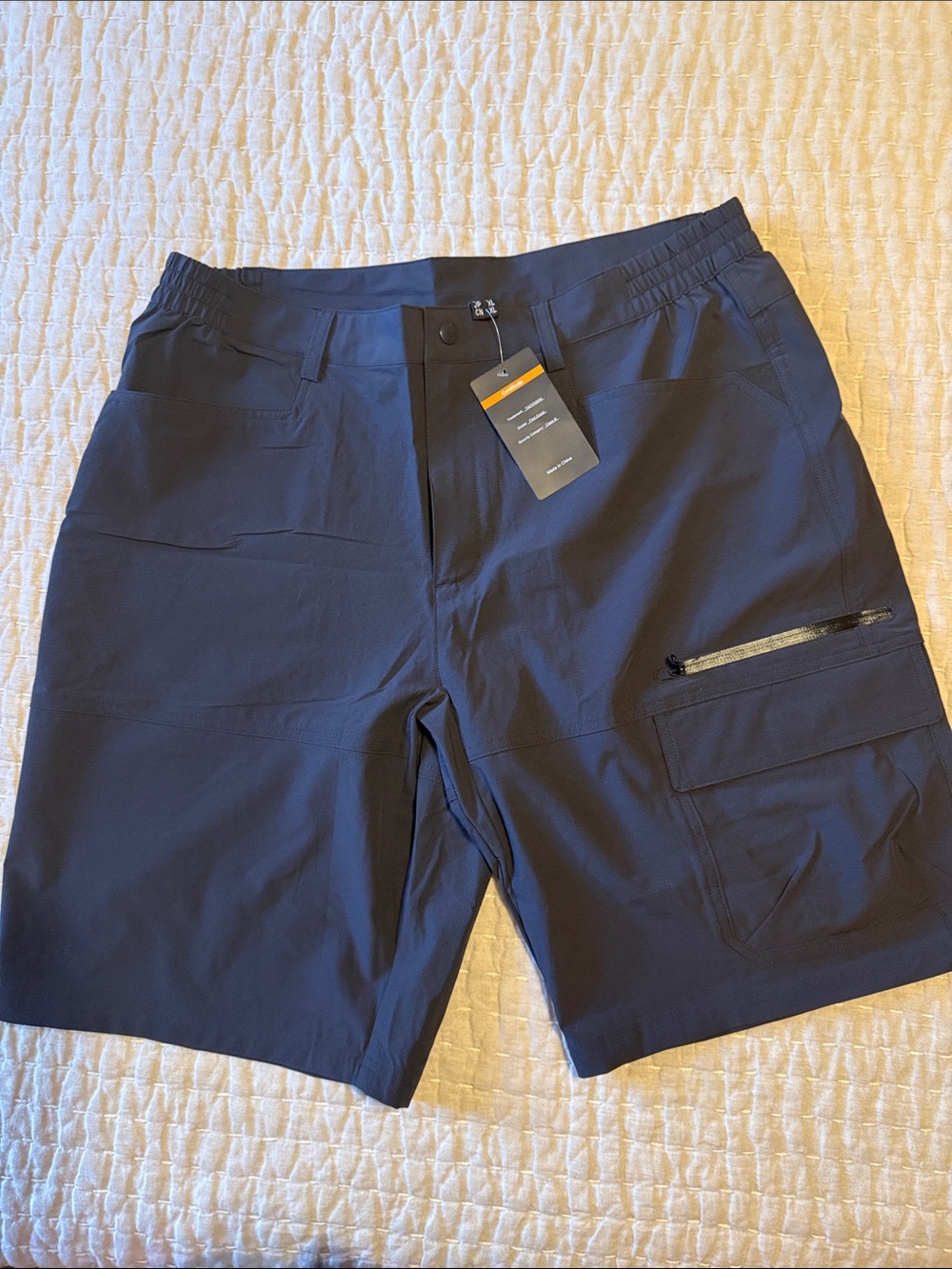 Men's Cargo Shorts in Navy Blue with Secure Pockets